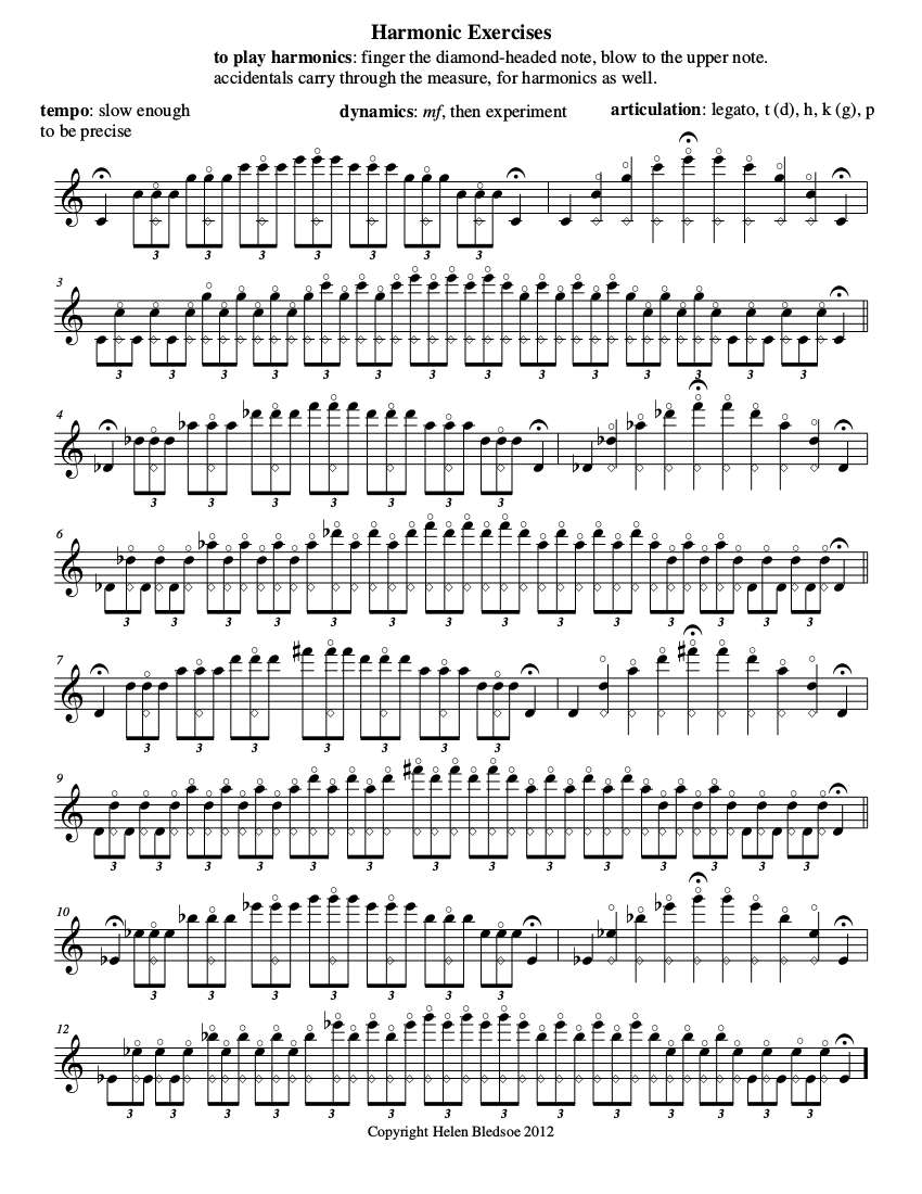Harmonic Exercises, with Articulation too! Helen Bledsoe